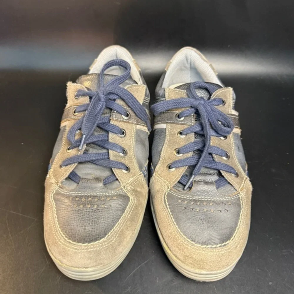Bullboxer 65892 Blue Grey Leather Suede Fashion Sneakers Mens US 7